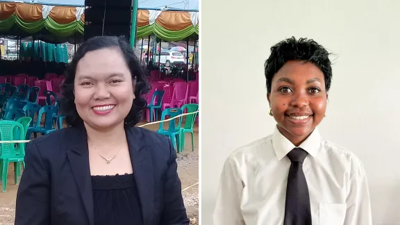 Theology graduates Donna Aritonang (Indonesia) and Rutendo Gora (South Africa).