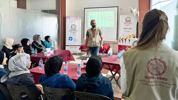 Workshop on water and sanitation in Aleppo, with LWF’s local partner GOPA-DERD. Photo: GOPA 