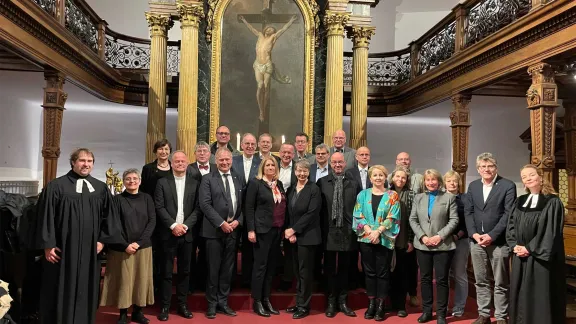 LWF President Henrik Stubkjær joined Lutheran leaders from Germany for a discussion about church and democracy. Photo: VELKD/Frank Hofman