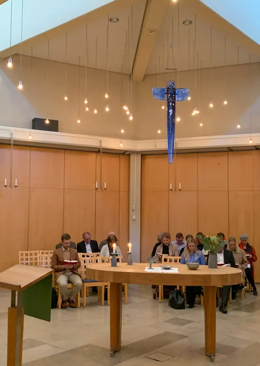 Nordic church delegates commemorate victims of the Holocaust on 27 January during their preparatory meeting for the LWF Assembly in Krakow in September.  Photo: LWF/I. Lukas