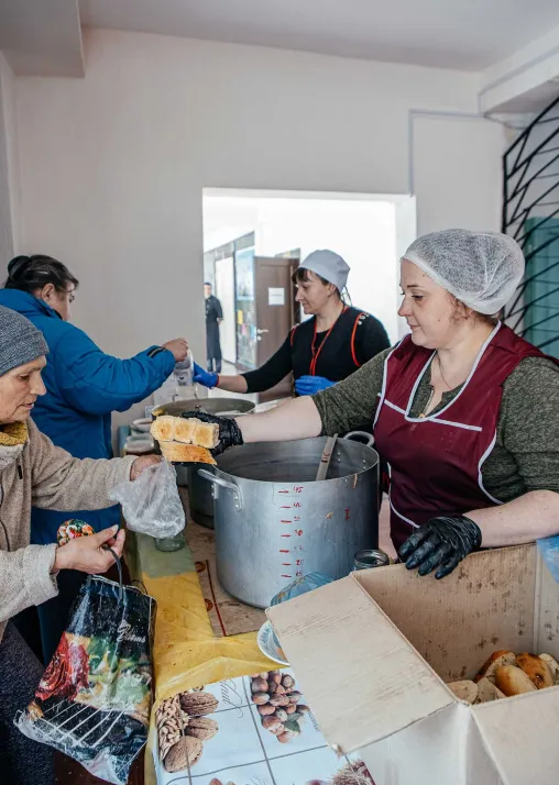 A heating point in Kharkiv. Photo: LWF/ Anatolyi Nazarenko