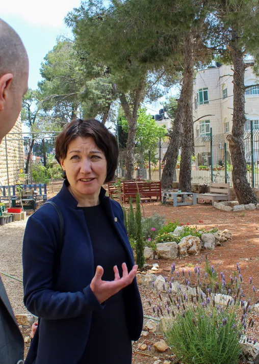 The General Secretary also visited the LWF Vocational Training Center in Beit Hanina. Photo: LWF/ Maddi Froiland 